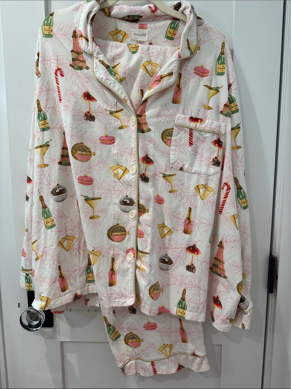 BedHead Pink Champagne & Candy Holiday Print  Pajama Set